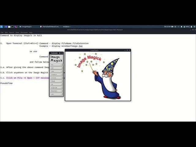 Command to display images in Kali - ImageMagick