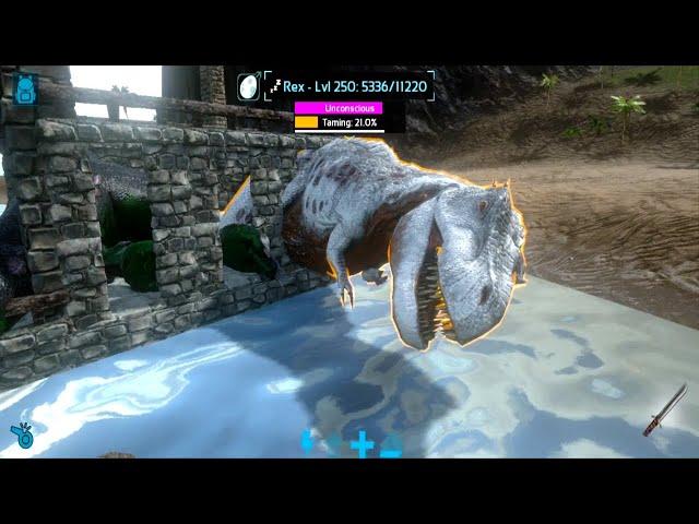 Ark Mobile Double Rex Trapping & Taming In A Wooden Raft | Ark: Survival Evolved Mobile T Rex Taming