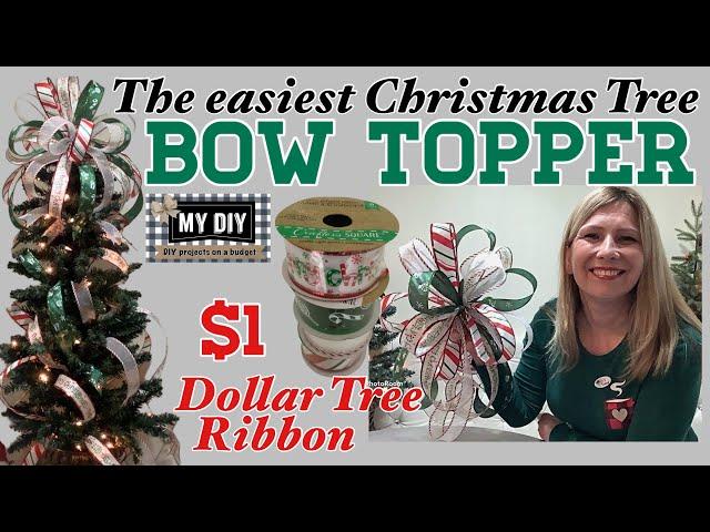 How to make a Christmas tree topper bow | $1 DOLLAR TREE RIBBON | BESTIE BOW | EASY BOW DIY!