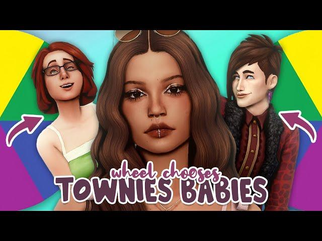 Random Wheel Decides Townies' Babies?!  | Sims 4 Create a Sim Challenge