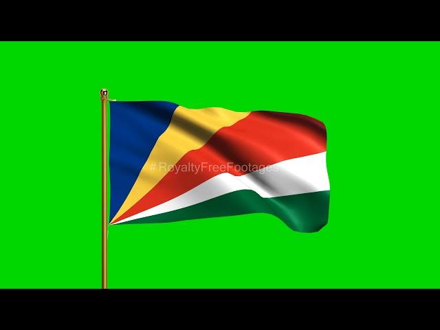 Seychelles National Flag | World Countries Green Screen Flag animation loops | Royalty Free Footages