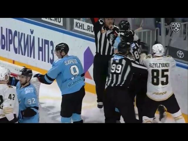 Дмитрий Дерябин (Динамо Минск) удалён за грубость. Хоккейные Драки КХЛ Hockey Fights