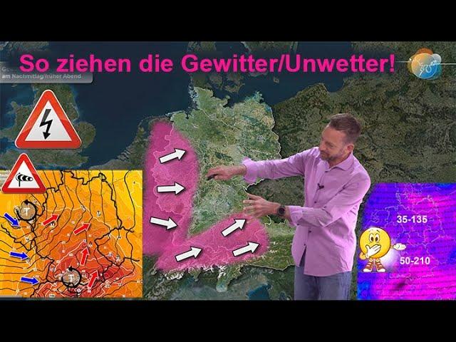 UNWETTERGEFAHR – vorerst das letzte Mal. Aktuelle Gewitter-, Wind-  & Wettervorhersage 23.-29.05.