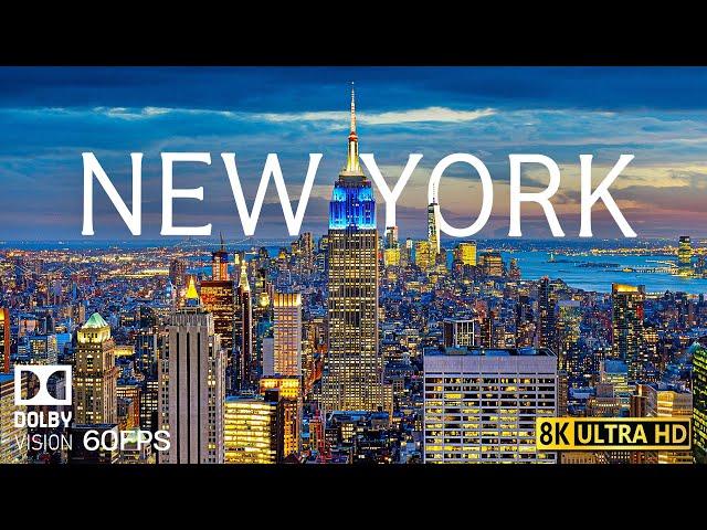 NEW  YORK 8K Video Ultra HD With Soft Piano Music - 60 FPS - 8K Nature Film