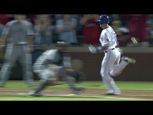 Gentry hits an inside-the-park home run