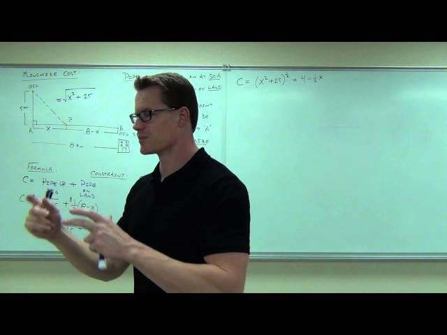 Calculus 1 Lecture 3.7:  Optimization; Max/Min Application Problems