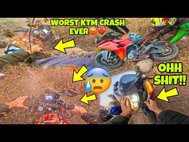 Worst KTM CRASH Ever | Jungle me Crash Hogaya | Full Video Live  Bike Preparation for Ladakh Ride