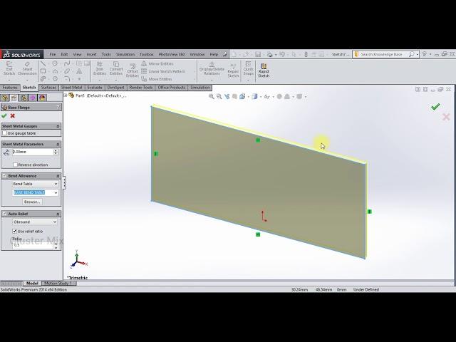 BASE FLANGE || SOLIDWORKS SHEETMETAL TUTORIAL