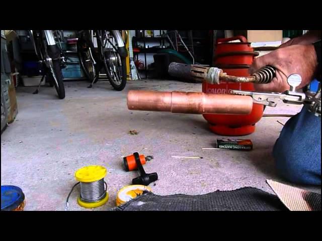 How to solder end feed pipe fittings to copper tube.