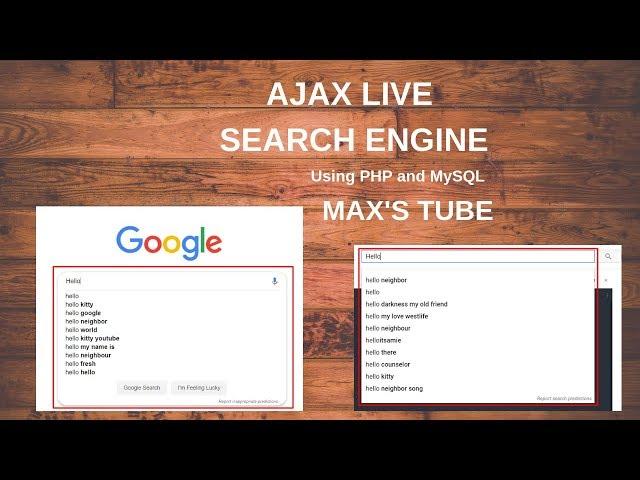 Ajax Live Search Engine  with PHP and MySQL | Max's Tube