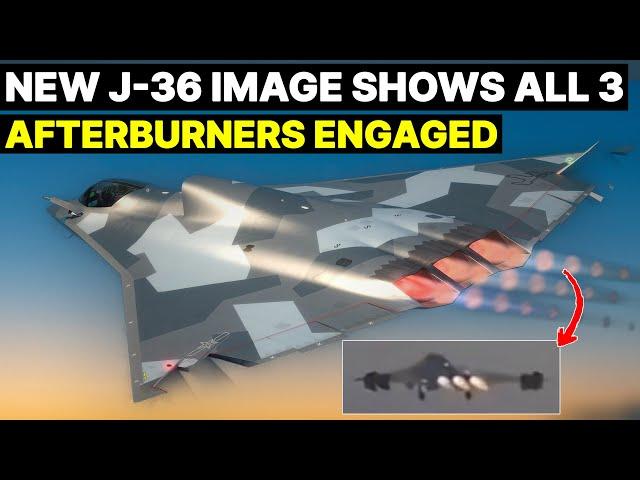 New J-36 Image Shows All Three Afterburners Engaged