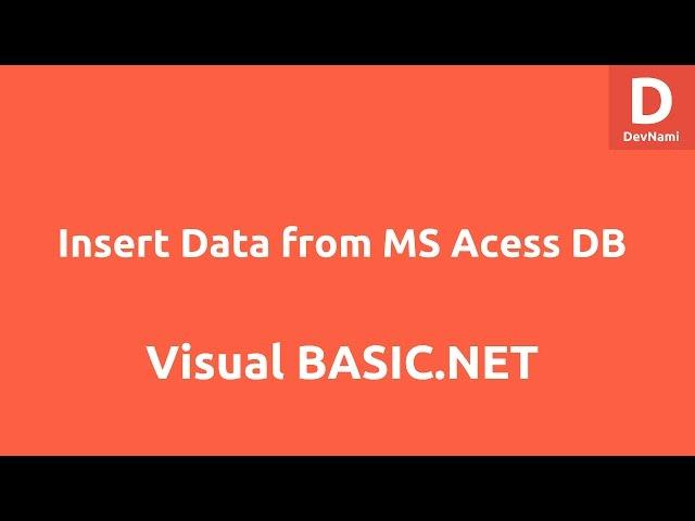 Inserting Data from VB.net to MS Access Database Table