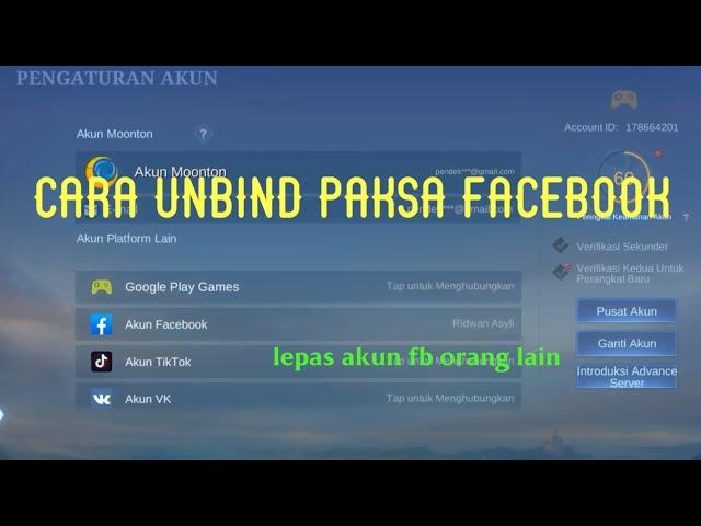 Cara unbind p4ksa Faceb0ok orang lain yang terkait di akun ML kita | mobile legends