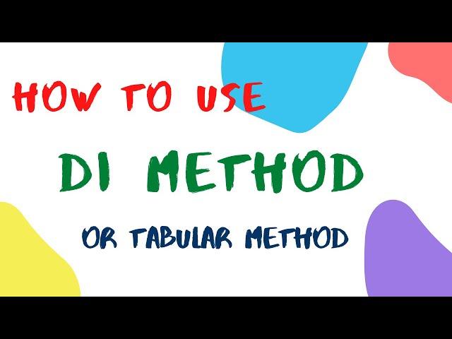 Integrating Using DI Method (very EASY!!) | Math-matic TV