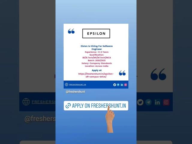 Eislon Is Hiring For Software Engineer #freshershunt #epsilon #careers #recruitment #offcampusdrive