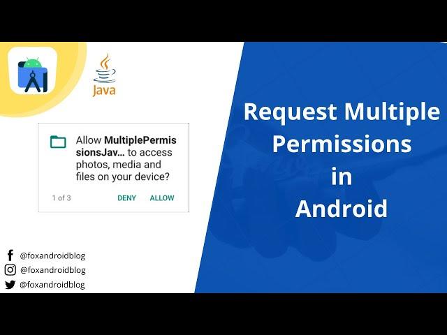 How to Request Multiple Permissions in Android 11 using Java || Request Permissions || FoxAndroid