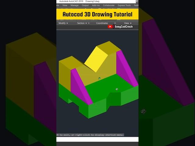 How to draw 3D Drawing in AutoCAD |Complete Drawing Tutorial | AutoCAD 3D Drawing