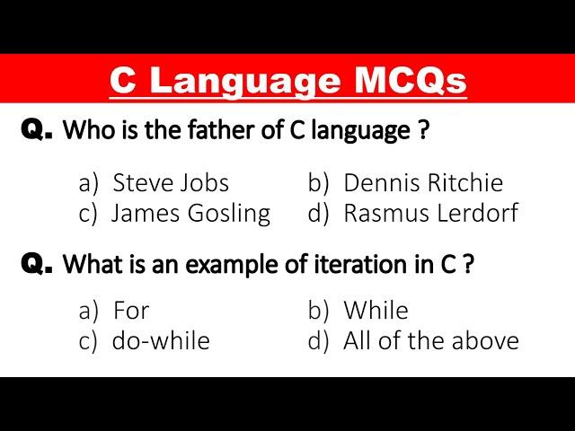 C language MCQs | C mcq questions and answers