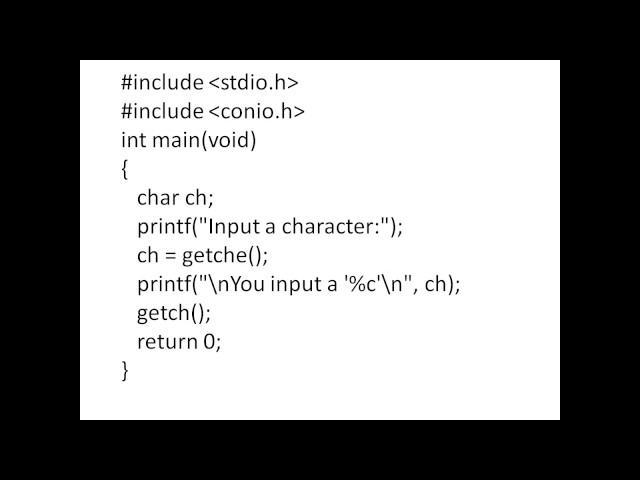 getch and getche functions in c language in telugu