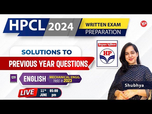 HPCL 2024 |  Solutions to Previous year Questions | English #hpcl #live | Mechanical (2023)