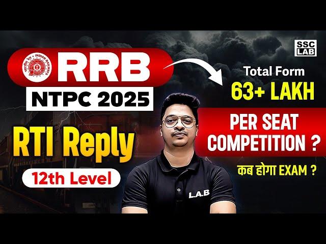 RRB NTPC Total Form Fill Up 2025 | RTI Reply | RRB NTPC Per Seat Competition | SSC LAB