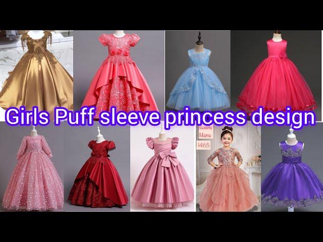 Girls Puff sleeve princess frocks design | tutu dress kids  dress  |  frocks for wedding birthday