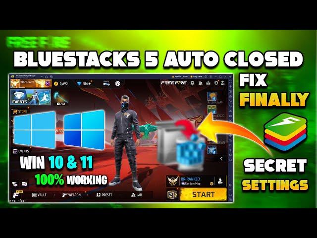 BlueStacks 5 Crash & Freeze Problem fix | Bluestacks 5 New Update Free Fire OB43 auto closed FIX