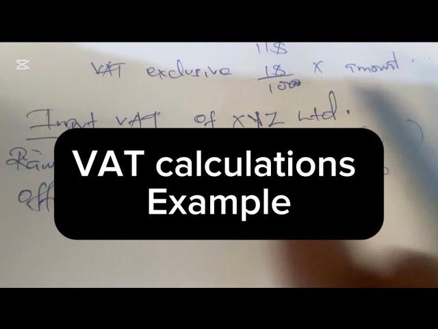 VAT example//Value Added Tax