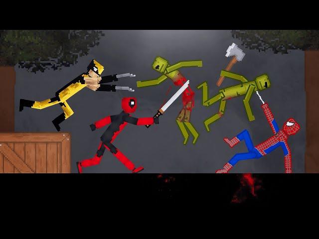 Spider-Man Deadpool and Wolverine vs Melon Playground in People Playground
