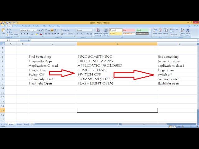 How to Change Small letter to Capital letter in MS Excel (Upper Case/Lower Case)