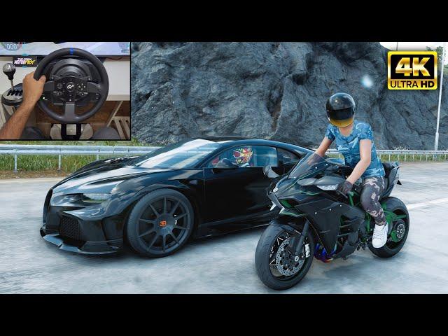 Kawasaki Ninja H2R & Bugatti Chiron SS | The Crew Motorfest | Thrustmaster T300RS gameplay