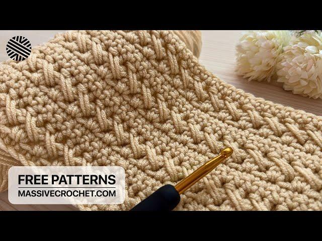 VERY EASY Crochet Pattern for Beginners! ️  Crochet Stitch for Baby Blanket, Bag & Scarf