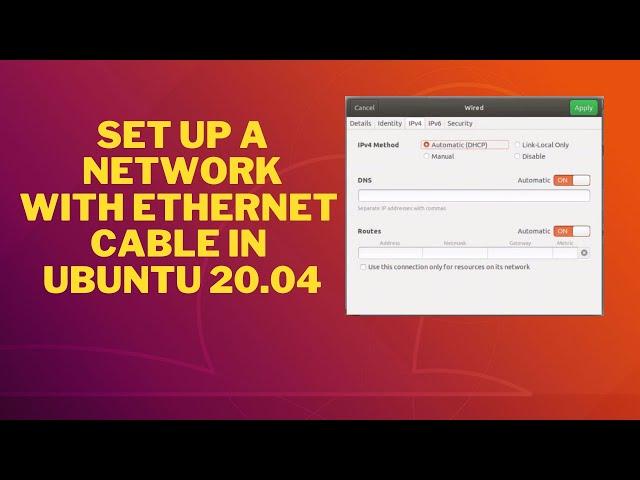 HOW TO SET UP A BROADBAND CONNECTION IN UBUNTU 20.04 | ETHERNET CABLE, ETHERNET ADAPTOR