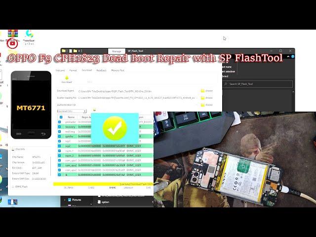 Oppo F9 CPH1823 Dead boot repair After Flash with sp flash tool