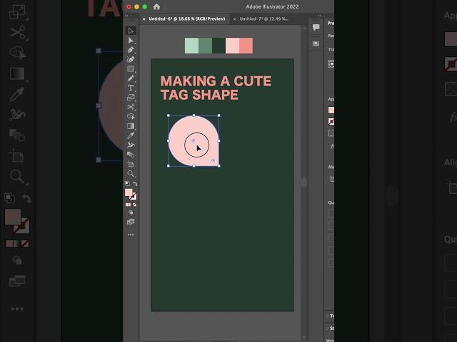 Making a Cute Tag Shape in Illustrator #shorts