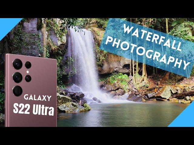 Samsung S22 Ultra long exposure photography. Photographing smooth waterfalls.