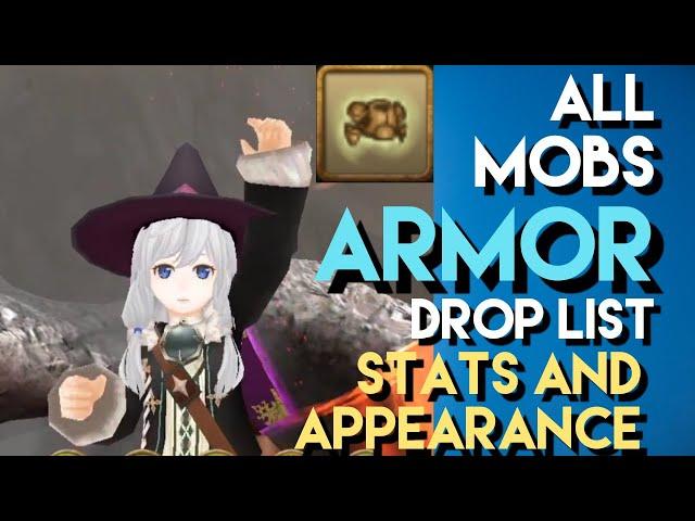 Toram Online: All Mobs Armor Drop List | Stats and Appearance | chae_