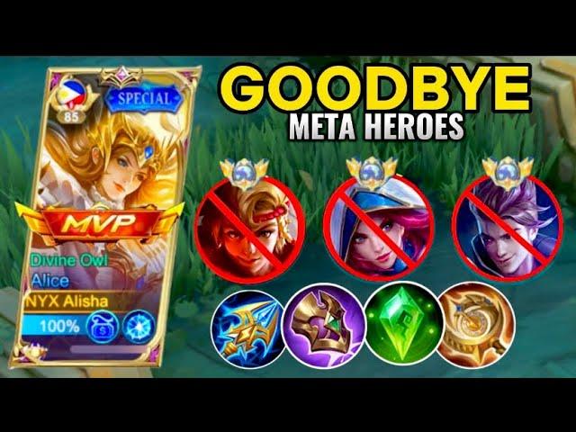 GOODBYE META HEROES!! ALICE BUILD META DESTROYER | ALICE BEST BUILD 2023| ALICE GAMEPLAY 2023| MLBB