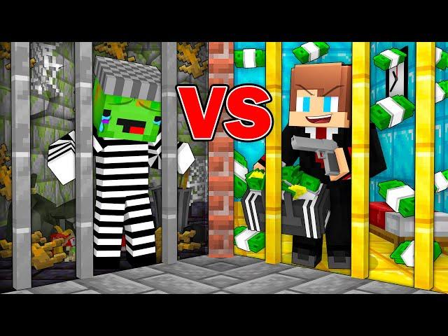 Mikey POOR vs JJ RICH HITMAN Prison Survival Battle in Minecraft - Maizen