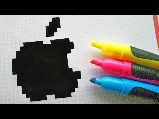 Handmade Pixel Art - How To Draw Logo Apple #pixelart