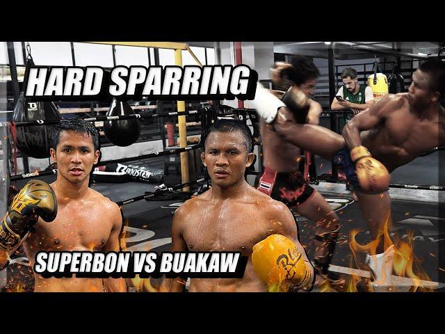 Buakaw vs Superbon in sparring and Training together