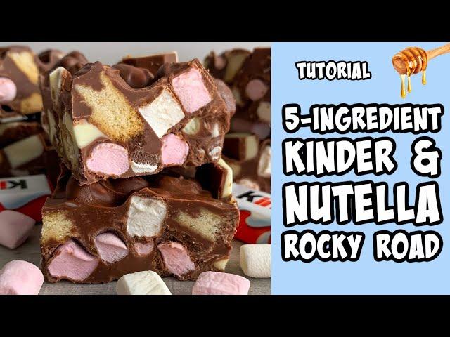 Kinder and Nutella Rocky Road! Recipe tutorial #Shorts