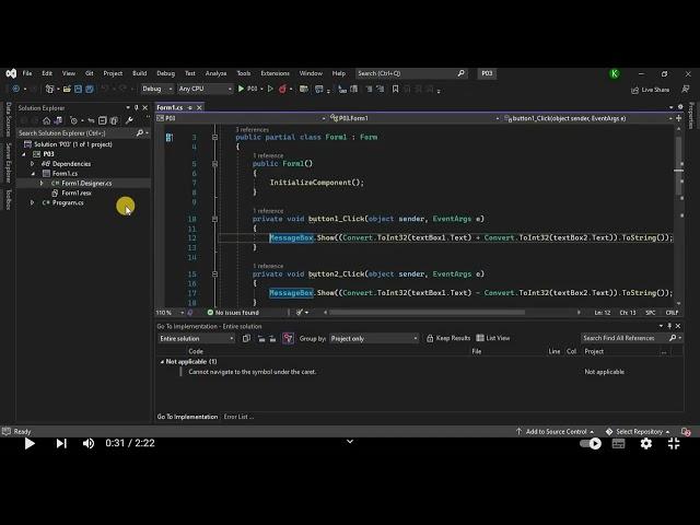 How to open form designer in Visual Studio