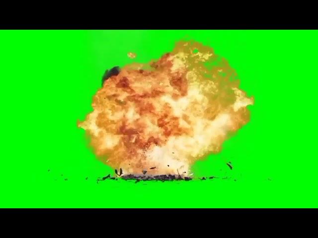 bomb Ground explosion effect Green screen