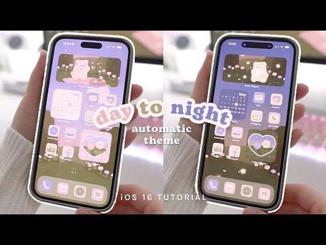 cozy day to night automatic iOS 16 theme  | focus mode tutorial, iphone 14 pro max