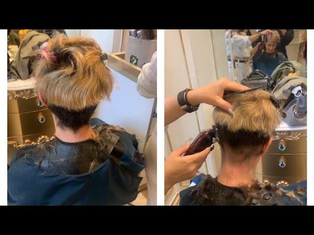 Super short haircut | elegant pixie haircut
