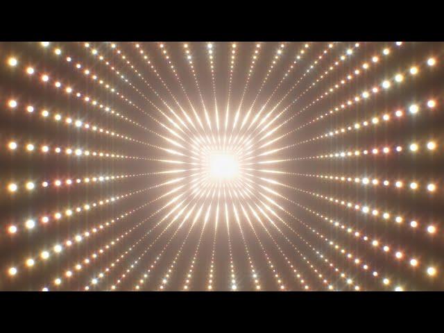 Shiny Bright Gold Glow Glitter Lights Tunnel Flashing and Sparkling 4K VJ Loop Motion Background