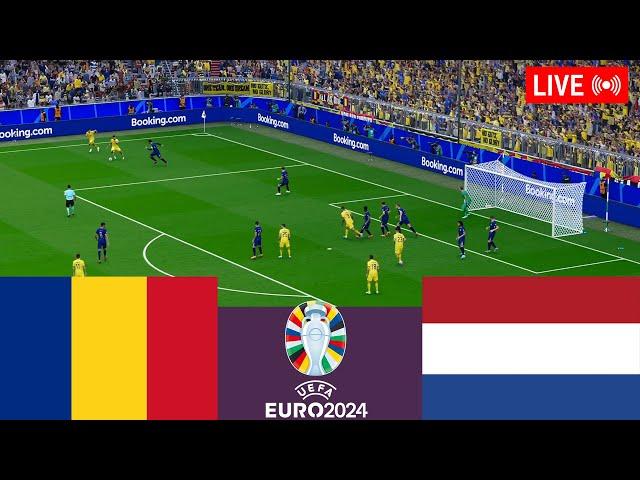 Romania vs Netherlands LIVE. Euro Cup 2024 Germany Full Match - Simulation Video Games