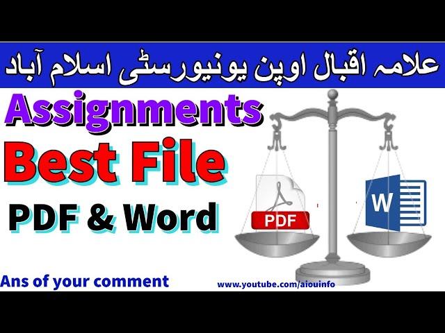 Which is the best format to send your assignment soda pdf | AIOU INFO