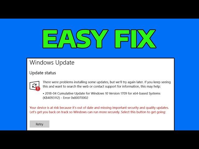 How To Fix Windows Update 0x80070002 Error Code (The System Cannot Find The File Specified)